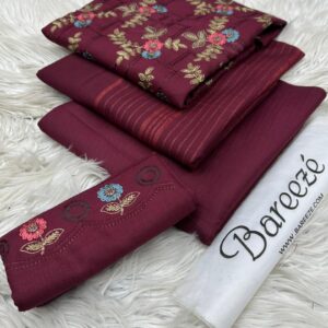 BAREEZE 3PCS  DHANAK EMB SUITS