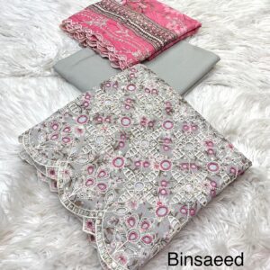BIN SAEED 3PCS LAWN CHICKEN KARI EMBROIDRED SUITS