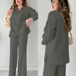 2PC V-NECK SPLIT KNIT FOR WOMENS