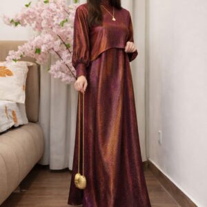 MOONLIGHT GLITTER DROP SHOULDER CAP WITH MAXI