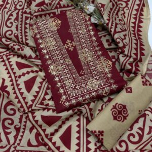 lawn 3pcs printed embriodery suits