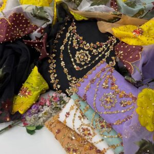 Heavy hand made paint brush party wear