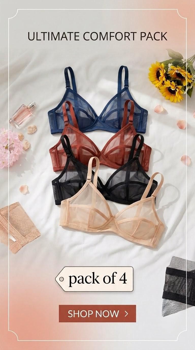 transparent bra lace design